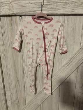 Dreamland Baby Dream Pajamas Pink Trim Footed Sleeper